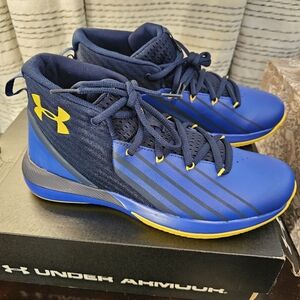 Under Armour Kids Blue and Yellow Sneakers